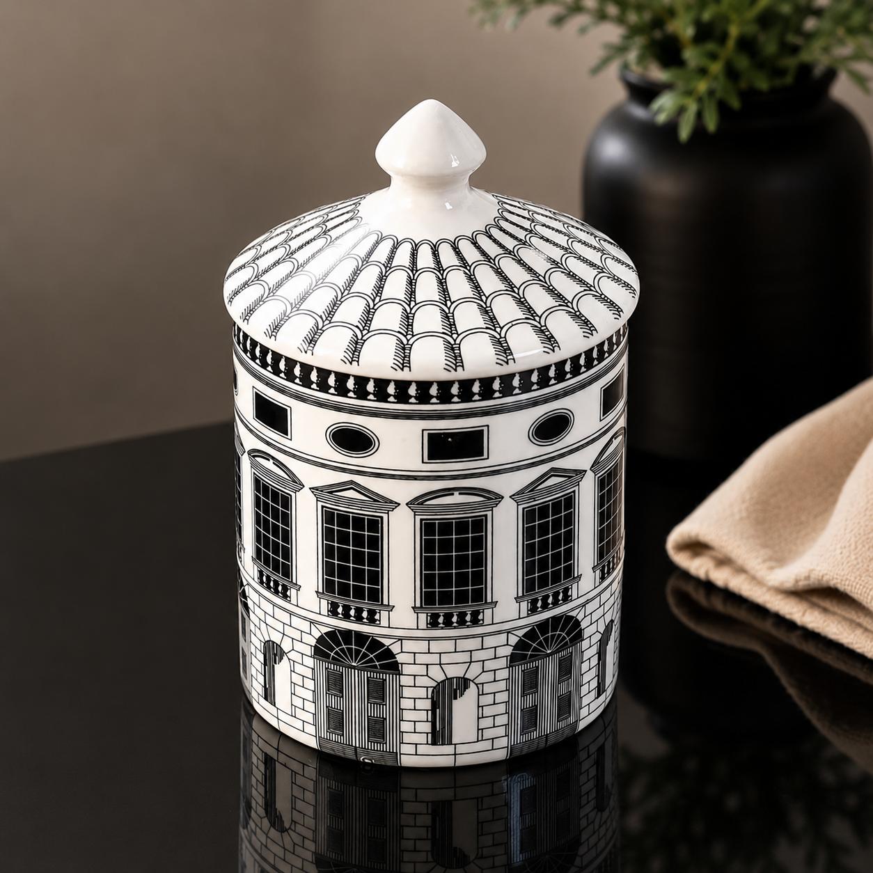 Tarro de Cerámica Edificio Clásico