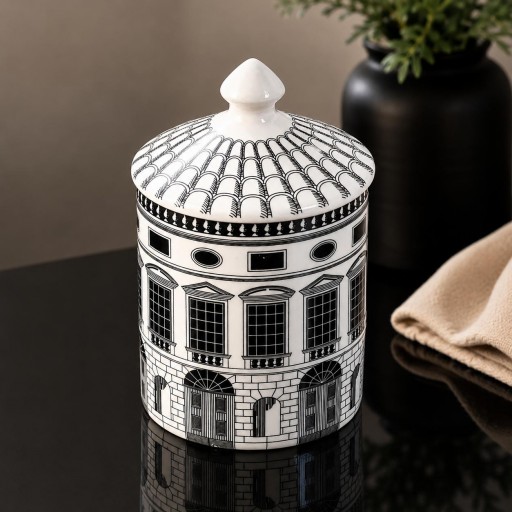 Tarro de Cerámica Edificio Clásico
