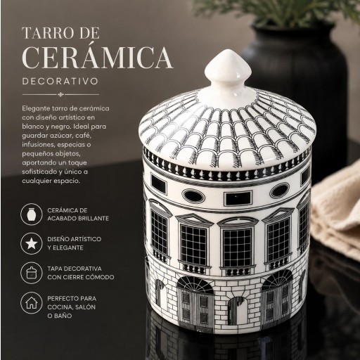 Tarro de Cerámica Edificio Clásico [2]