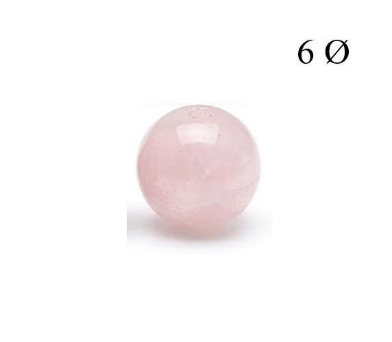 Bola de Cuarzo Rosa 6mm para Hilo