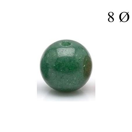 Bola de Cuarzo Verde 8mm para Hilo
