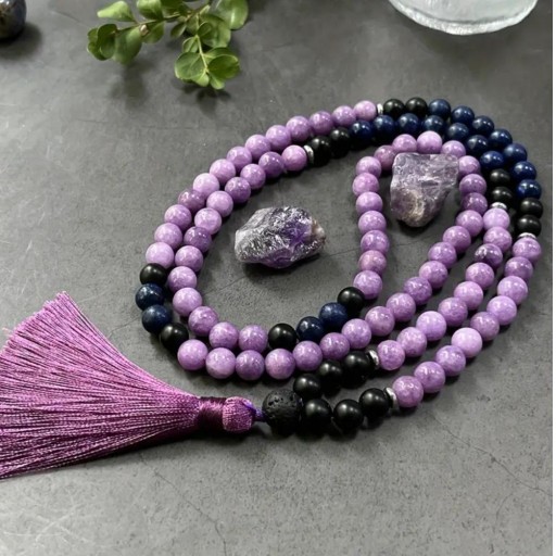 Colgante Mala Amatista, Obsidiana y Sodalita [1]