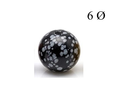 Bola de Obsidiana Nevada 6mm para Hilo