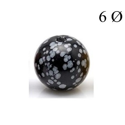 Bola de Obsidiana Nevada 6mm para Hilo
