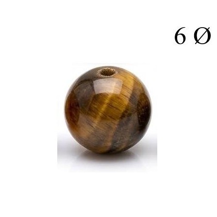 Bola de Ojo de Tigre 6mm para Hilo