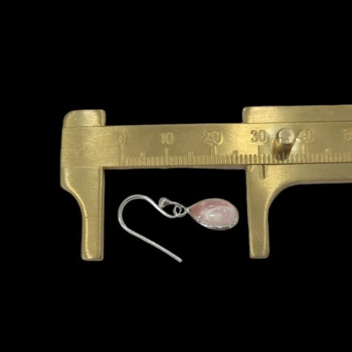 Pendiente Lágrima Cuarzo Rosa y Plata [1]