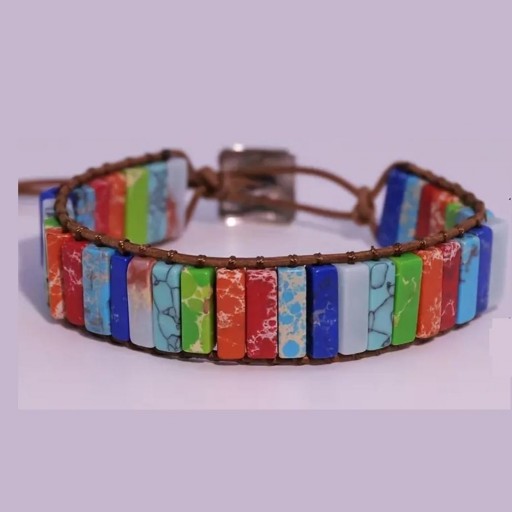 ​Pulsera Grande Cordón Marrón Chakras