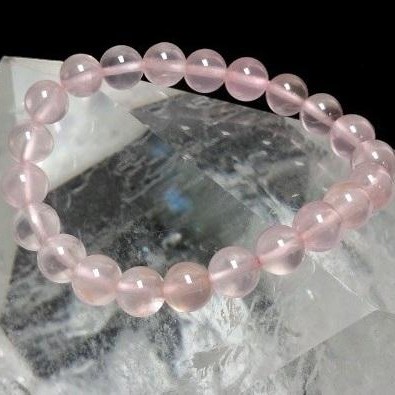 Pulsera Cuarzo Rosa Bolas
