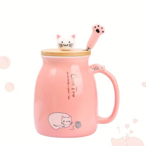Taza Gato con Tapa y Cuchara [1]