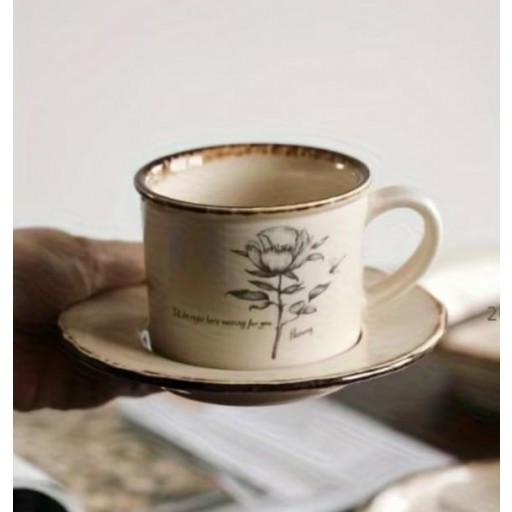 Taza + Plato Vintage Flor [1]