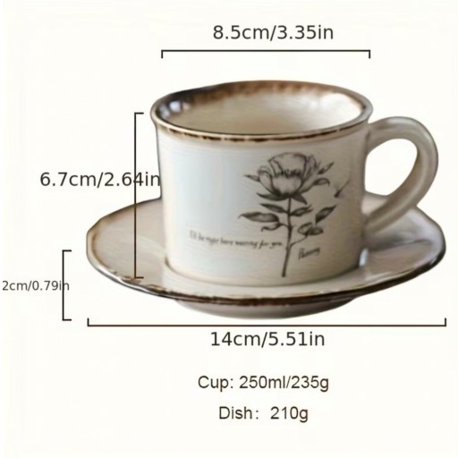 Taza + Plato Vintage Flor [2]
