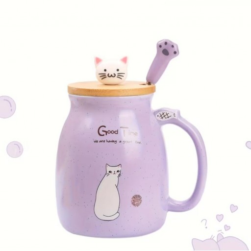 Taza Gato con Tapa y Cuchara [2]