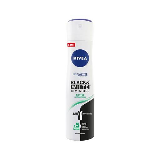 NIVEA DESODORANTE FEMENINO BLACK & WHITE INVISIBLE ACTIVE 200ML [0]