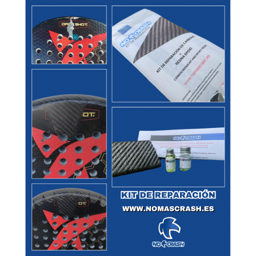 Kit de Reparación Carbono Profesional No+Crash – Pádel, Surf y Bicicletas | Resina + Fibra 3K [3]