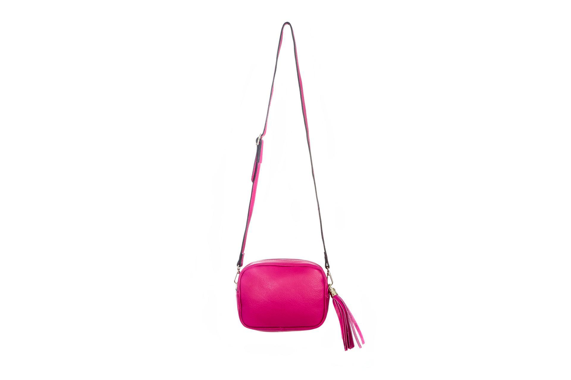 BOLSO PIEL BORLA FUCSIA