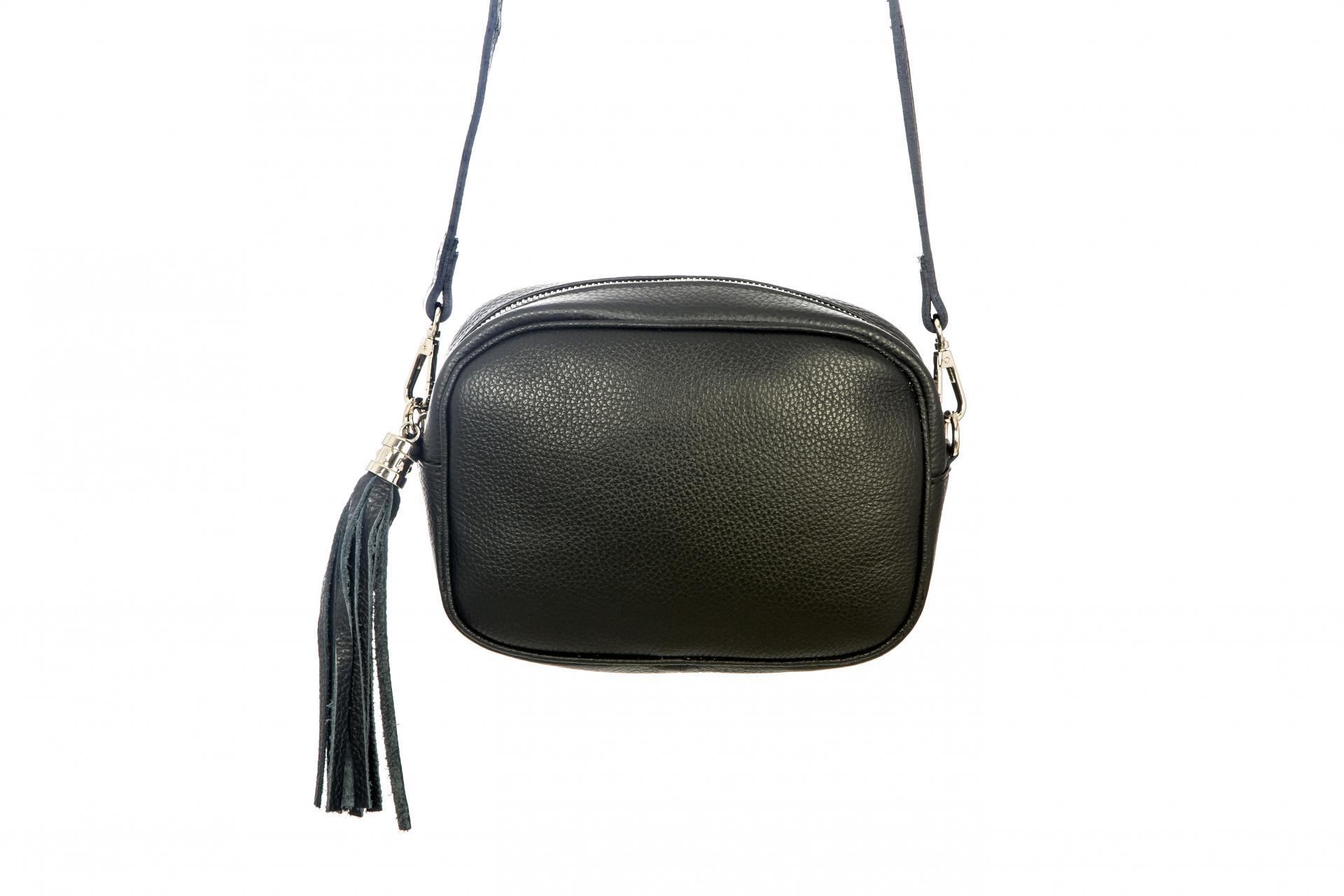 BOLSO PIEL BORLA NEGRO