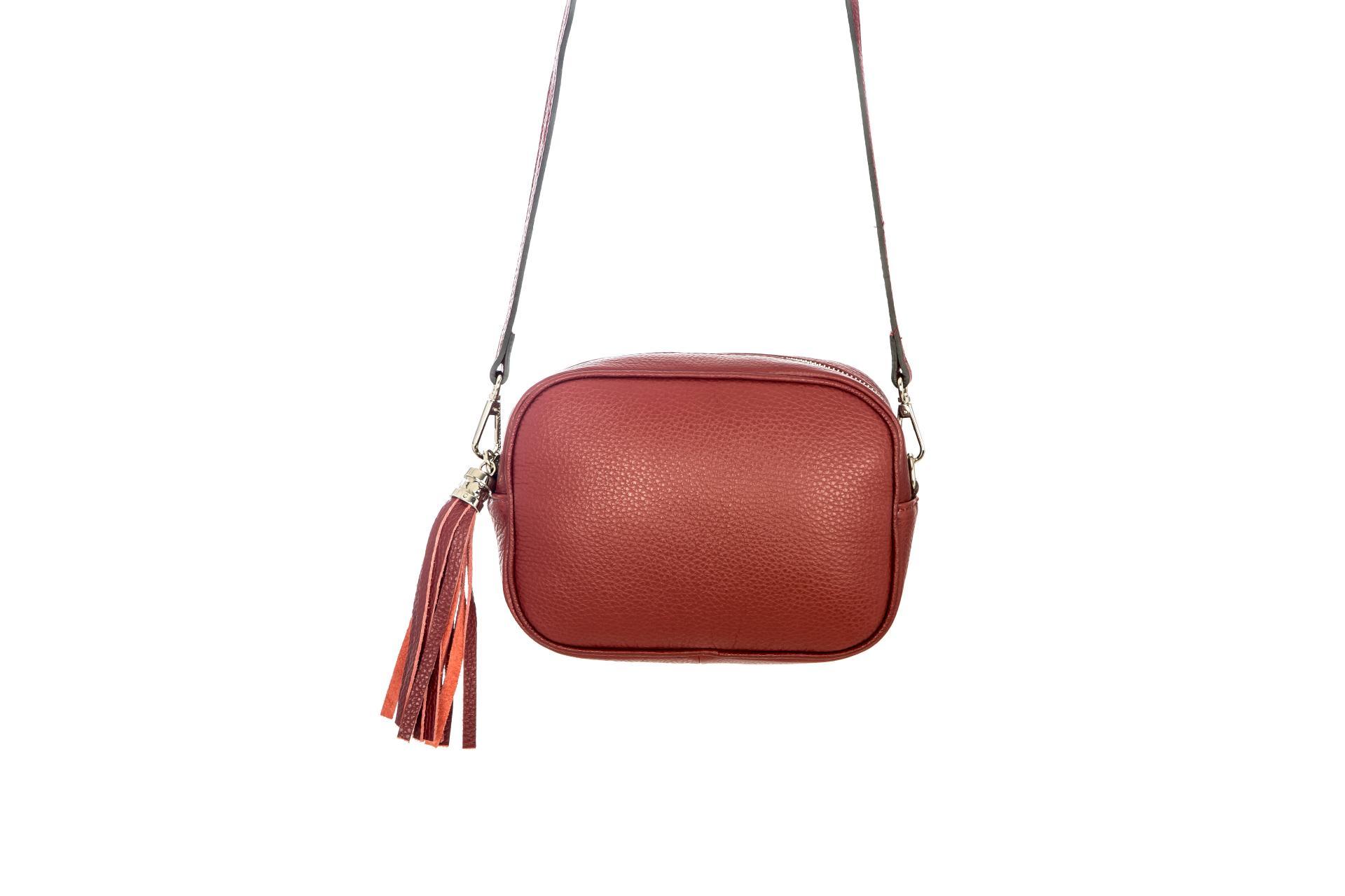 BOLSO PIEL BORLA BURDEOS