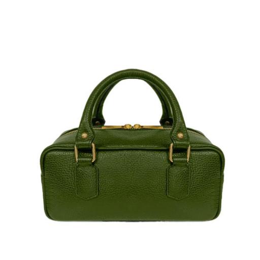 BOLSO PIEL GRABADA ETERNA VERDE CAQUI