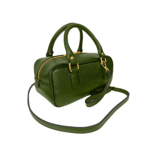 BOLSO PIEL GRABADA ETERNA VERDE CAQUI [1]