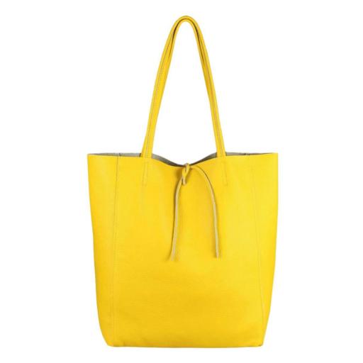 BOLSO SHOPPER PIEL AMARILLO LIMON