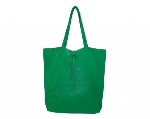 BOLSO SHOPPER PIEL VERDE HOJA [1]