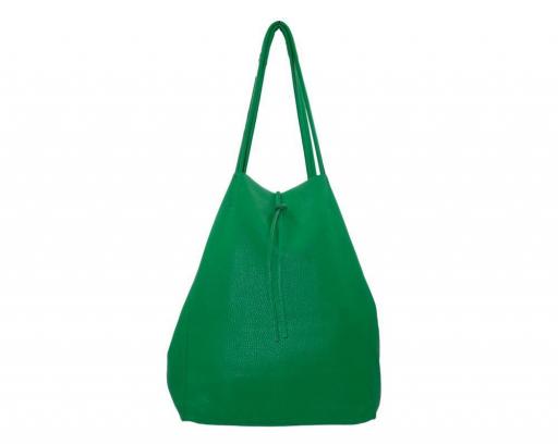 BOLSO SHOPPER PIEL VERDE HOJA [0]