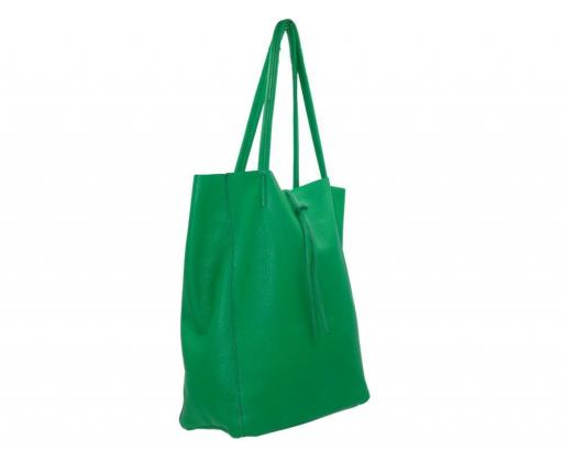 BOLSO SHOPPER PIEL VERDE HOJA [2]