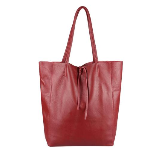 BOLSO SHOPPER PIEL BURDEOS