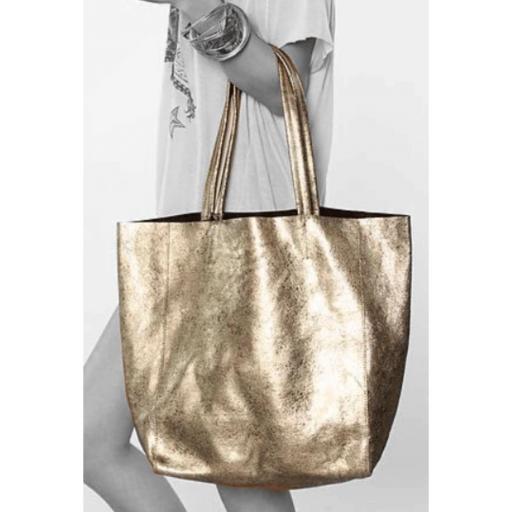 BOLSO SHOPPER PIEL CHAMPAGNE [3]