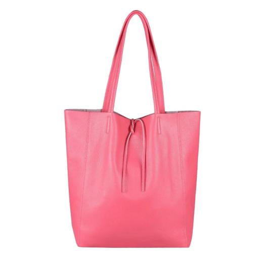 BOLSO SHOPPER PIEL FUCSIA