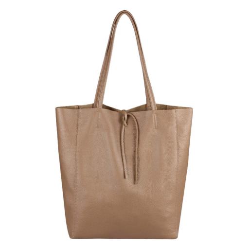 BOLSO SHOPPER PIEL TAUPE