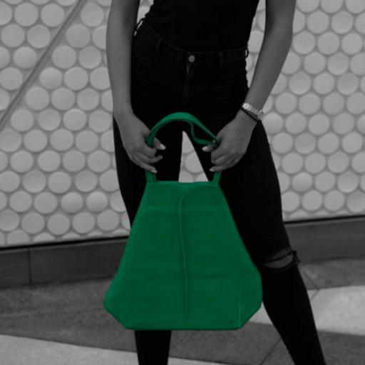 BOLSO SHOPPER PIEL VERDE HOJA [3]