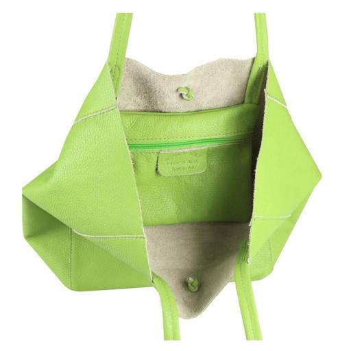 BOLSO SHOPPER PIEL VERDE MANZANA [2]