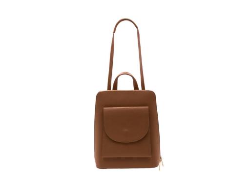BOLSO MOCHILA PIEL PEQUEÑO TAUPE