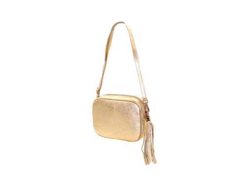 BOLSO PIEL BORLA DORADO