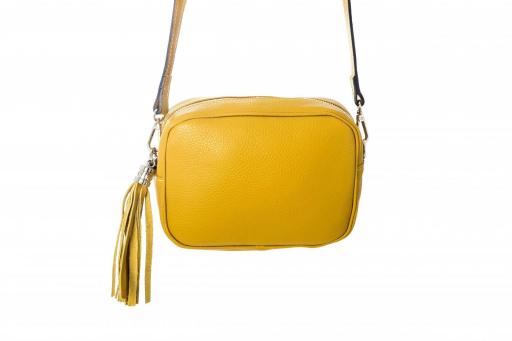 BOLSO PIEL BORLA MOSTAZA