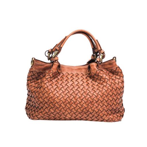 BOLSO PIEL SUAVE REJILLA GRANDE CAMEL