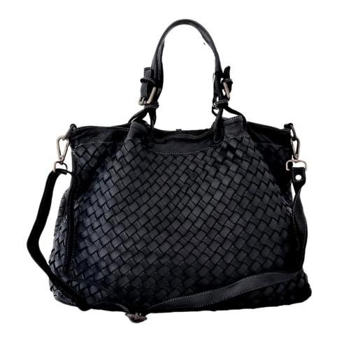 BOLSO PIEL SUAVE REJILLA GRANDE NEGRO