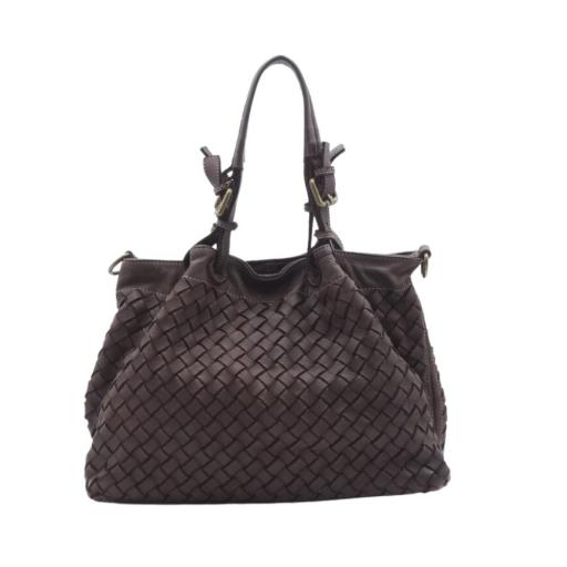 BOLSO PIEL SUAVE REJILLA GRANDE CHOCOLATE