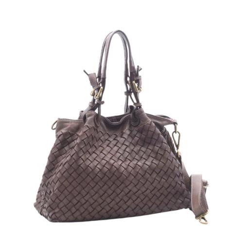 BOLSO PIEL SUAVE REJILLA GRANDE TAUPE [1]