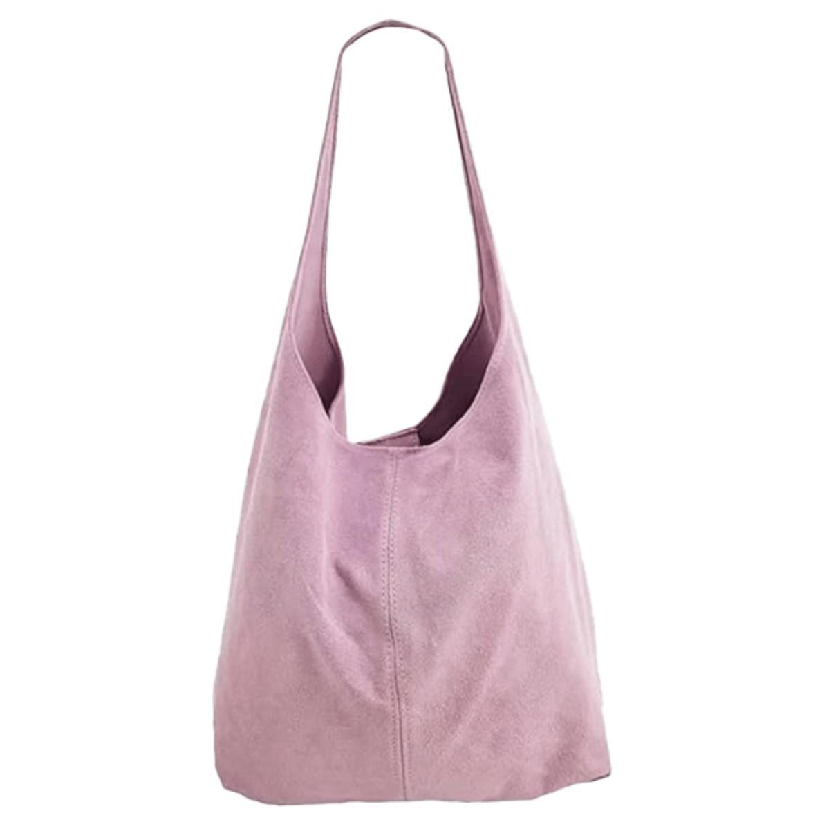BOLSO SACO ANTE ROSA PALO