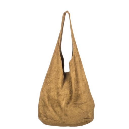 BOLSO SACO ANTE TAUPE CLARO