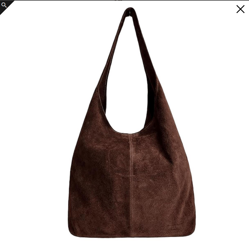 Bolso saco de ante chocolate hecho en Florencia, diseño artesanal y atemporal