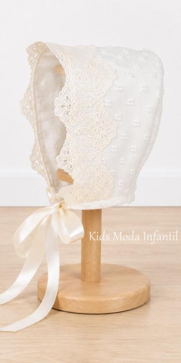 Faldón de Bautizo Bebé Desmontable Perla de Gracia en Plumeti de Cristal con Pelele y Capota – Conjunto 3 Piezas | Fabricación Española [5]