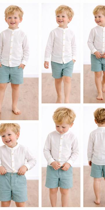 Conjunto Niño Ceremonia y Arras Camisa Blanca y Pantalón Verde Agua Empolvado – Fabricación Española | Kids Moda Infantil [1]