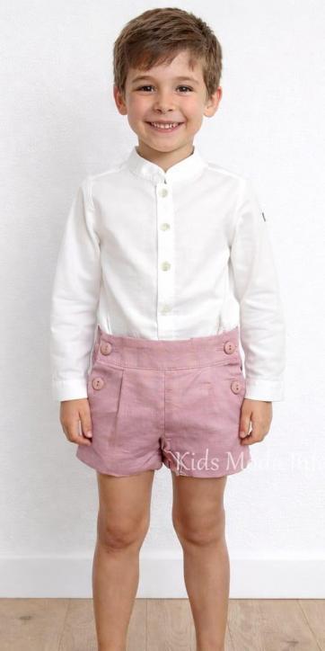 Conjunto Ceremonia Niño Lino Blanco Roto y Rosa Empolvado | Nekenia Ref. 2521500-252110 [2]