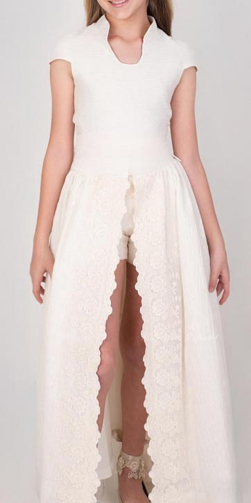 Conjunto Comunión Niña Nekenia 2621004C3 con Pantalón Corto y Falda Desmontable – Kids Moda Infantil [2]