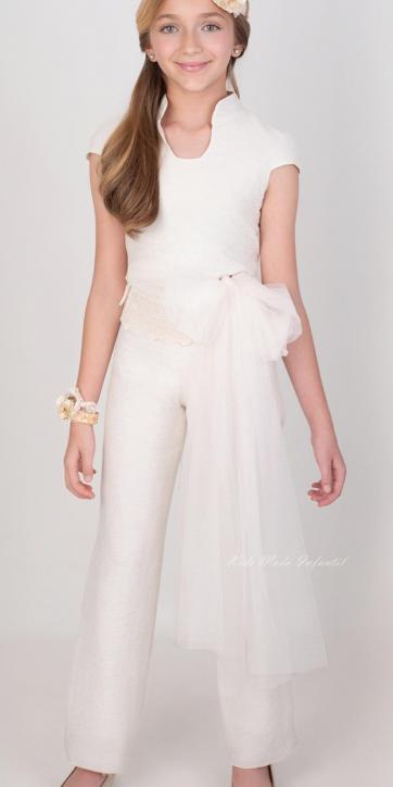 Conjunto Comunión Niña Nekenia 2621004L3 con Pantalón Largo y Falda Desmontable – Kids Moda Infantil [0]