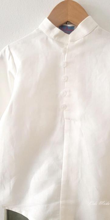 Conjunto ceremonia niño camisa y bermuda chino verde oliva de Eva Martinez Artesanía [3]