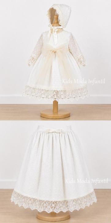 Faldón de Bautizo Bebé Desmontable Perla de Gracia en Plumeti de Cristal con Jesusito, Capota y Braga – Conjunto 4 Piezas | Fabricación Española